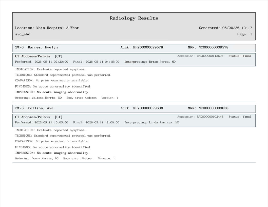 Radiology Results PDF